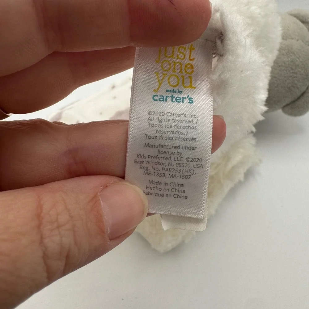 Just One You Carter's Grey Bear Cloud Security Blanket Lovey Plush 12x12